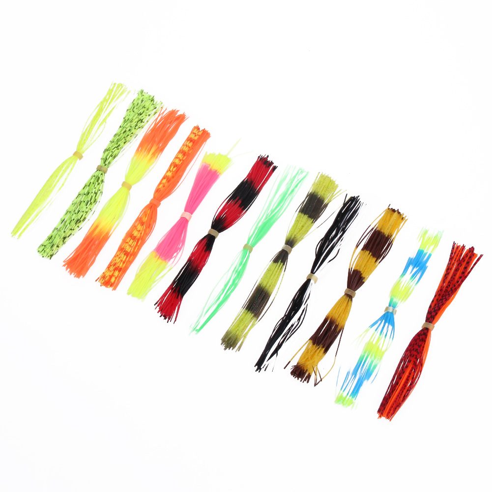 

12 Bundles Silicone Legs Barred Color Flake Squid Lure Thread, 501 Original