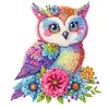 (US Only)2D Flat Flower Owl DIY Diamond Painting Kit Acrylic Shaking Head Ornament Gifts