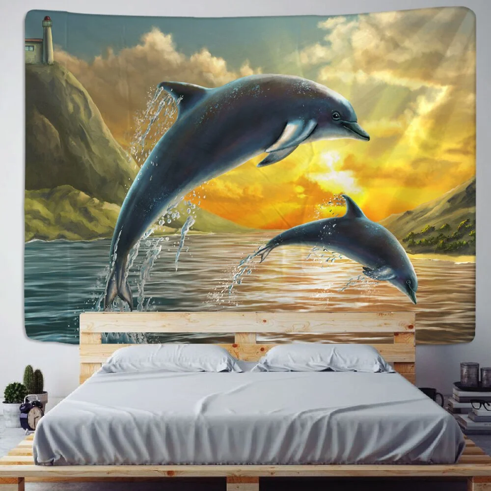 Bermuda tapestry wall hippie ocean witchcraft boho decoration home decor tapiz wall whale tapestry