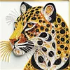 Papier quilling l&eacute;opard-sp&eacute;cial forme diamant peinture-30*30cm
