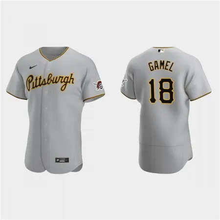 Men's Pittsburgh Pirates #18 Ben Gamel Grey Flex Base Stitched Jersey