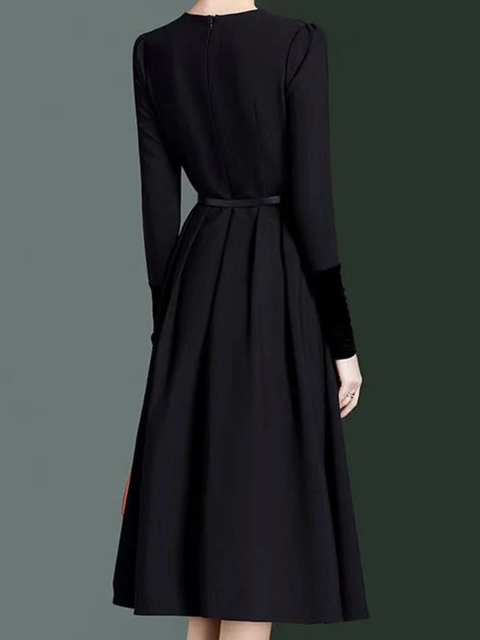 Elegant V-Neck Black Dress