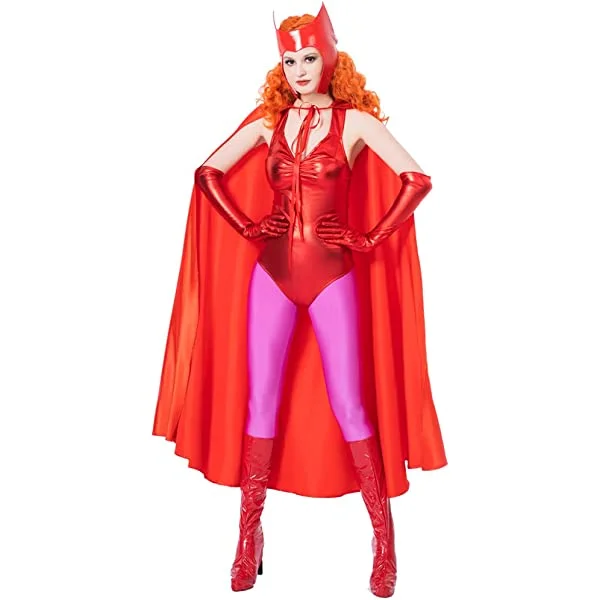 Wanda Maximoff Costume Womens Scarlet Witch Cosplay Bodysuit Halloween Outfit