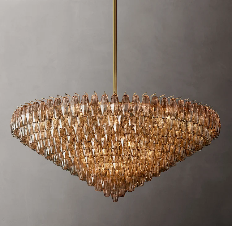 Chiaray Smoke Glass Tiered Round Chandelier 61" Vjlight