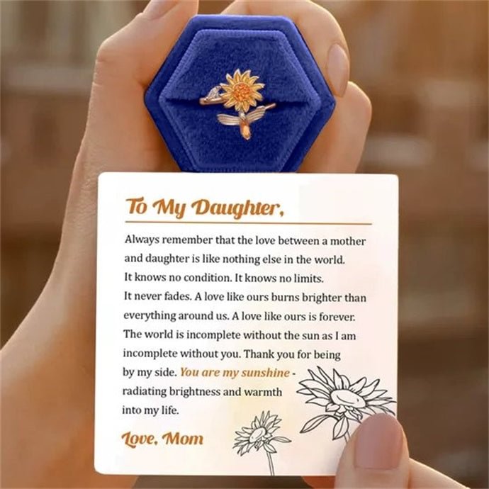 🔥Promotion 46% OFF🎁💕To My Daughter 👧 Sunflower Fidget Ring💕
