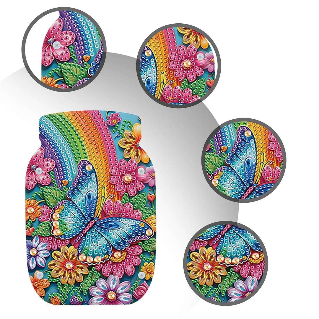 Butterfly Acrylic Double Sided Special Shape Diamond Painting Vase for Home