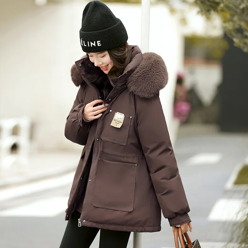 Toloer 2024 Winter New Parker Cotton Clothes Female Long Korean Version Loose Fashion Cotton-Padded Clothes Waist Show Thin Cotton-Padded Jacket Coat-Outfit Ideas