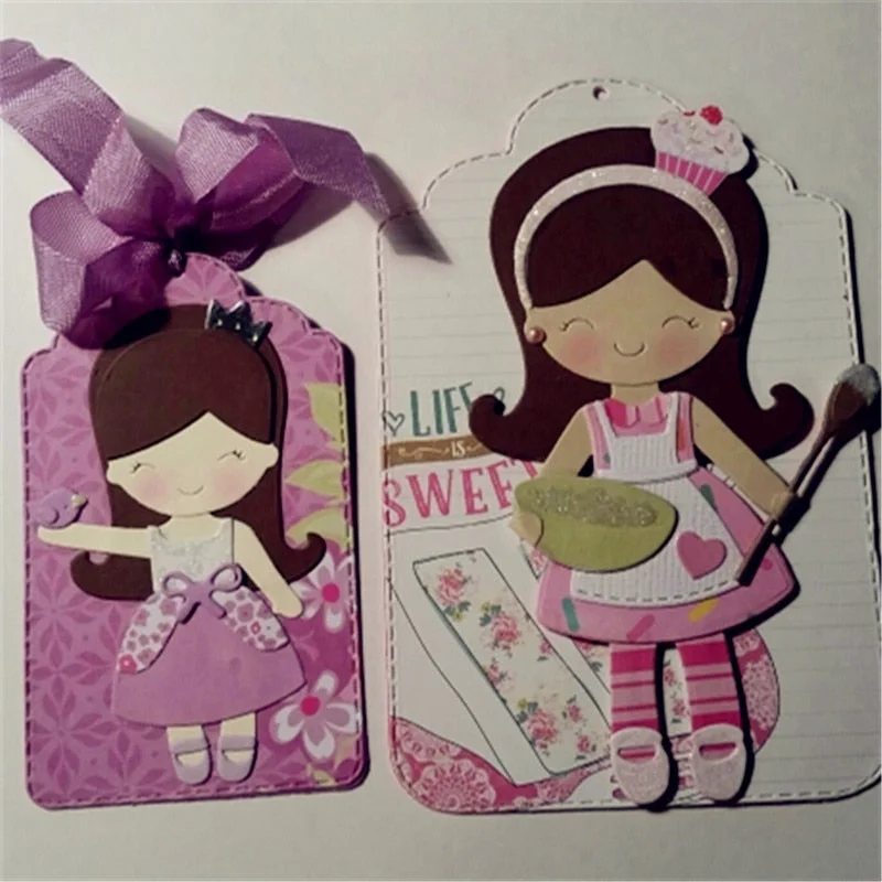 Build up girl Metal Cutting Dies Stencils for DIY Scrapbooking Photo Album Embossing Folder Paper Crafts Template