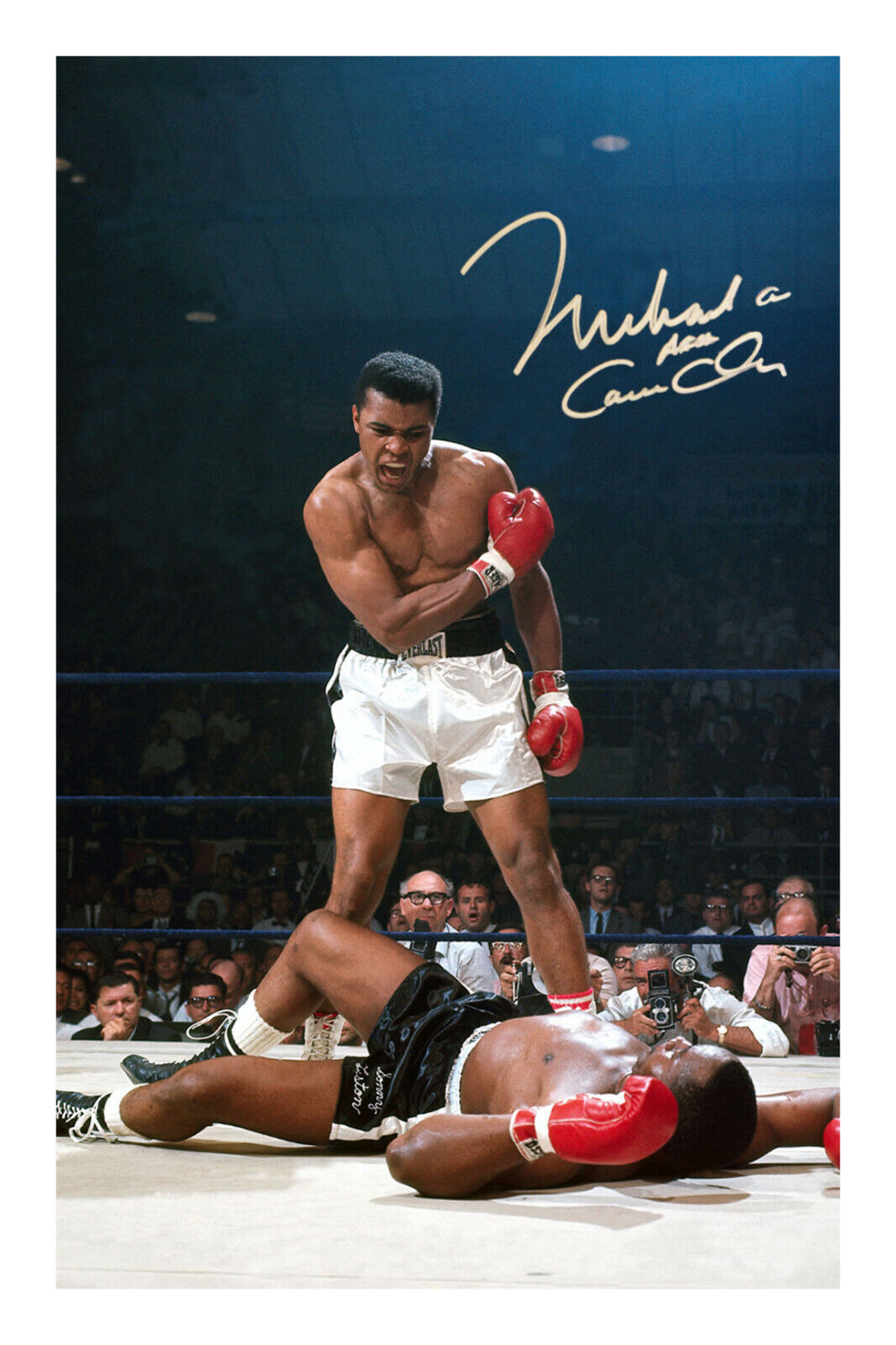 Muhammad Ali Signed Photo Poster painting Print Poster Autograph Heavyweight Boxing Sonny Liston