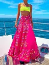 Floral-Print Bohemia Skirt Bottoms