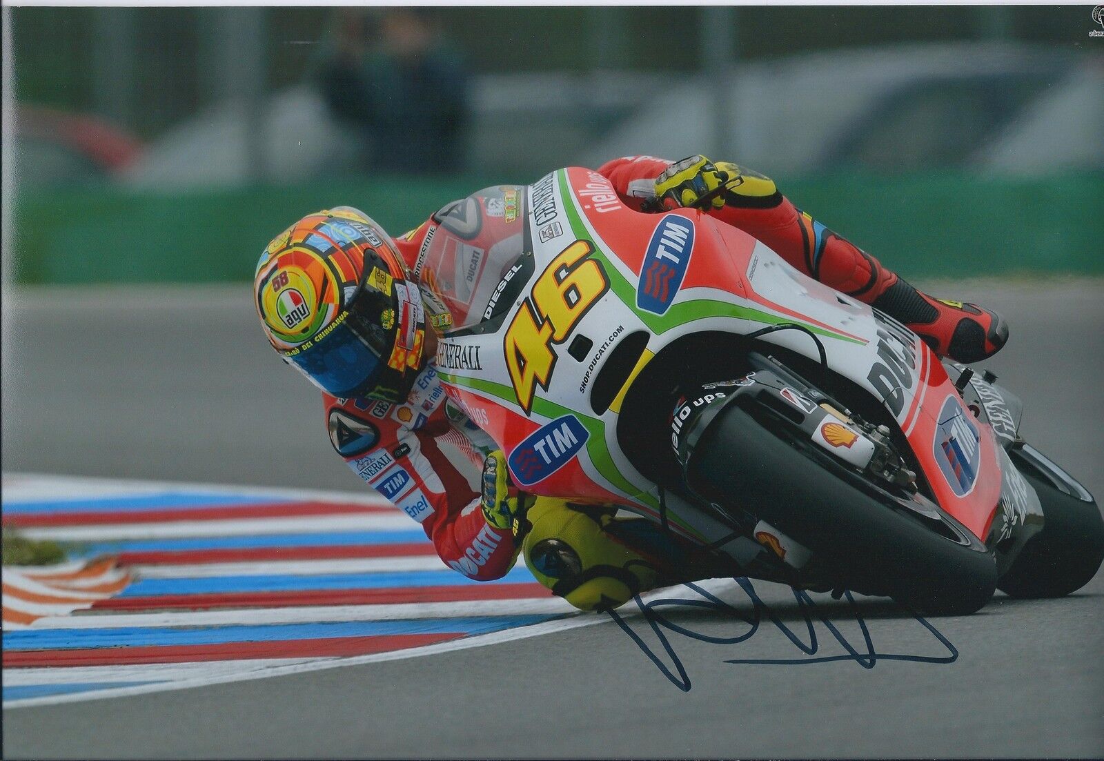 VALENTINO ROSSI Autograph SIGNED Ducati 12x8 Photo Poster painting AFTAL COA MOTOGP Silverstone