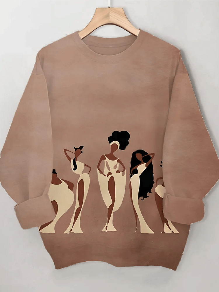 Women's Black Queen Hercules Art Print Casual Sweatshirt 