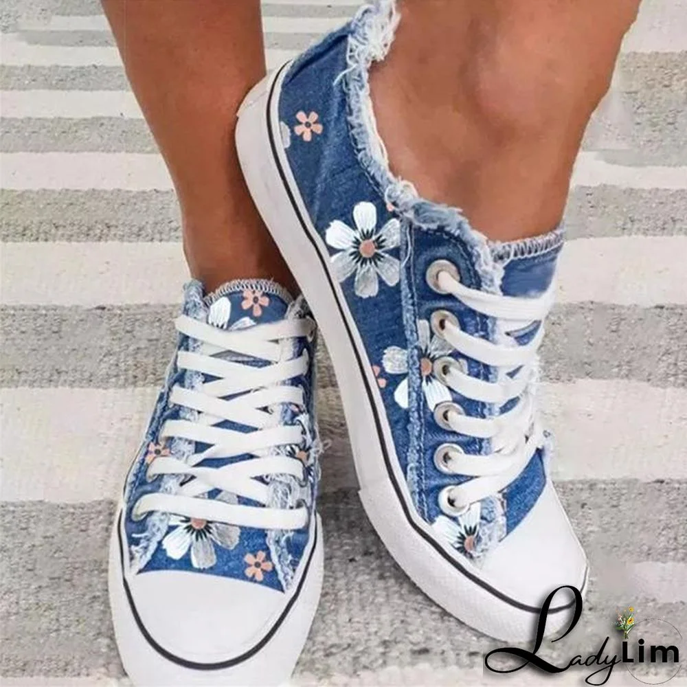 Floral Print Canvas Shoes