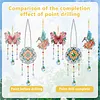 3PCS-5 5D DIY Diamond Painting Wind Chimes Suncatcher Kit Double Sided Diamond Art Kits Suncatcher with Crystal Pendant for Home Wall Window Decor Adults DIY Art Craft