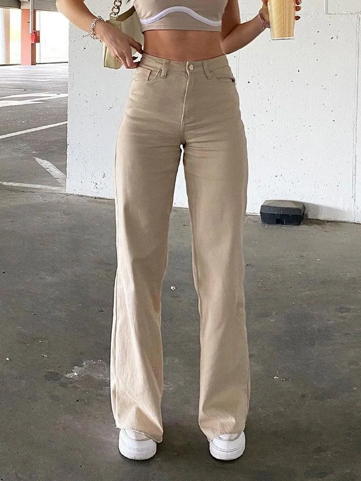 Woherb High Waisted Solid Flare Jeans-Outfit Ideas