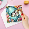 6Pcs oeufs de Pâques lapins-bricolage carte de voeux