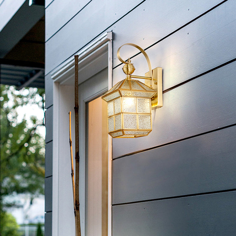 Industrial Gold Square Outdoor Sconce JOSENART Josenart