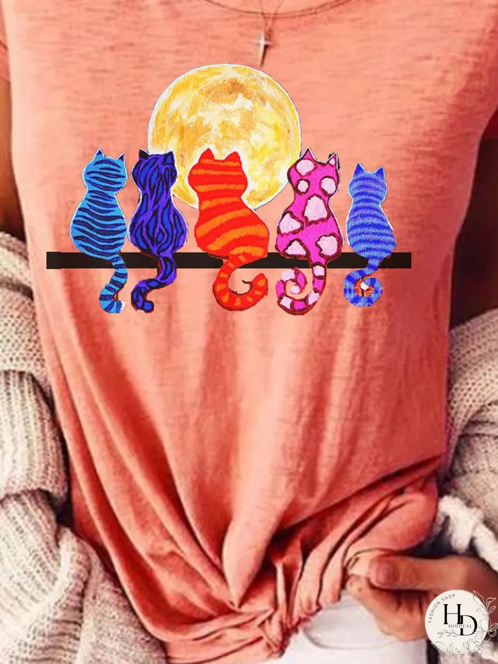 Pink Short Sleeve Round Neck T-shirt