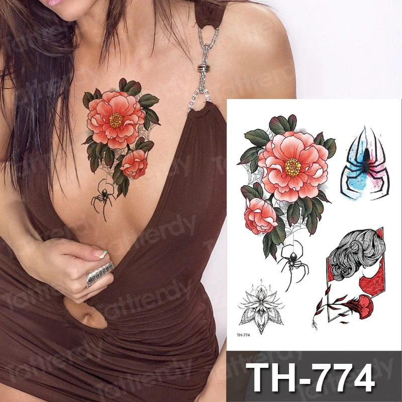 sexy temporary tattoo flower swallow fish tattoo watercolor stretch flower tattoo designs animals waterproof tatoo fake body art