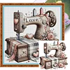 (Multi Style)Sewing Machine - 14CT Stamped Cross Stitch - 40*40cm