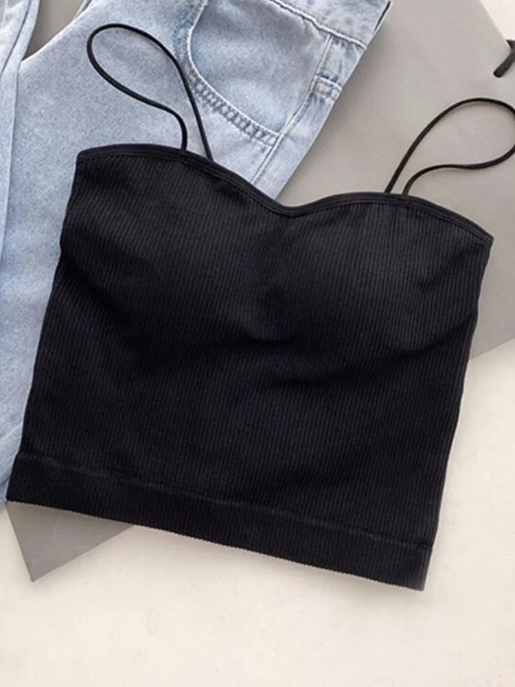 Women Crop Top 2023 Summer One Shoulder Sleeveless Backless Vest Tanks Tops