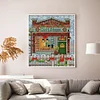 Christmas Cabin - 14CT Stamped Cross Stitch 15*17cm/5.91*6.69in