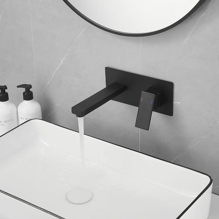 Wall Mounted Bathroom Faucet Single Handle Bathroom Sink Faucet Basin Lavatory Faucet Mixer Tap Solid Brass Rough-in Valve Included