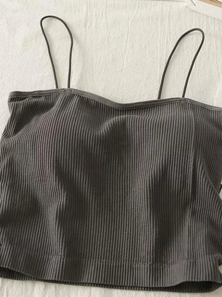 Women Crop Top 2023 Summer One Shoulder Sleeveless Backless Vest Tanks Tops