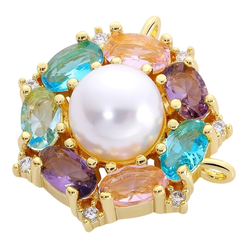 1 Piece 18 * 24mm Alloy Copper Pearl Zircon Tortoise Wings Butterfly Pendant