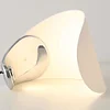 White Half-Moon-Shaped Desk Lamp, Dimmable Metal Desk Lamp