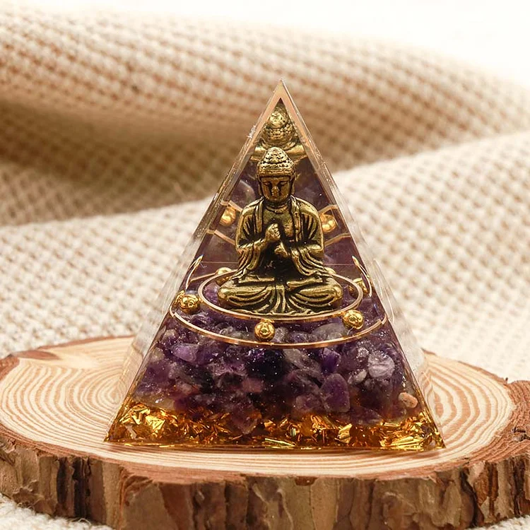 Amthyst With Buddha Reki Orgone Pyramid