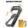 Carabiner Multitool with Pocket Knives, 8-in-1 EDC Carabiners, Serrated Knife, Rope Cutter, Screwdriver, Can Bottle Opener, Ruler, Folding Knife for Camping Hiking