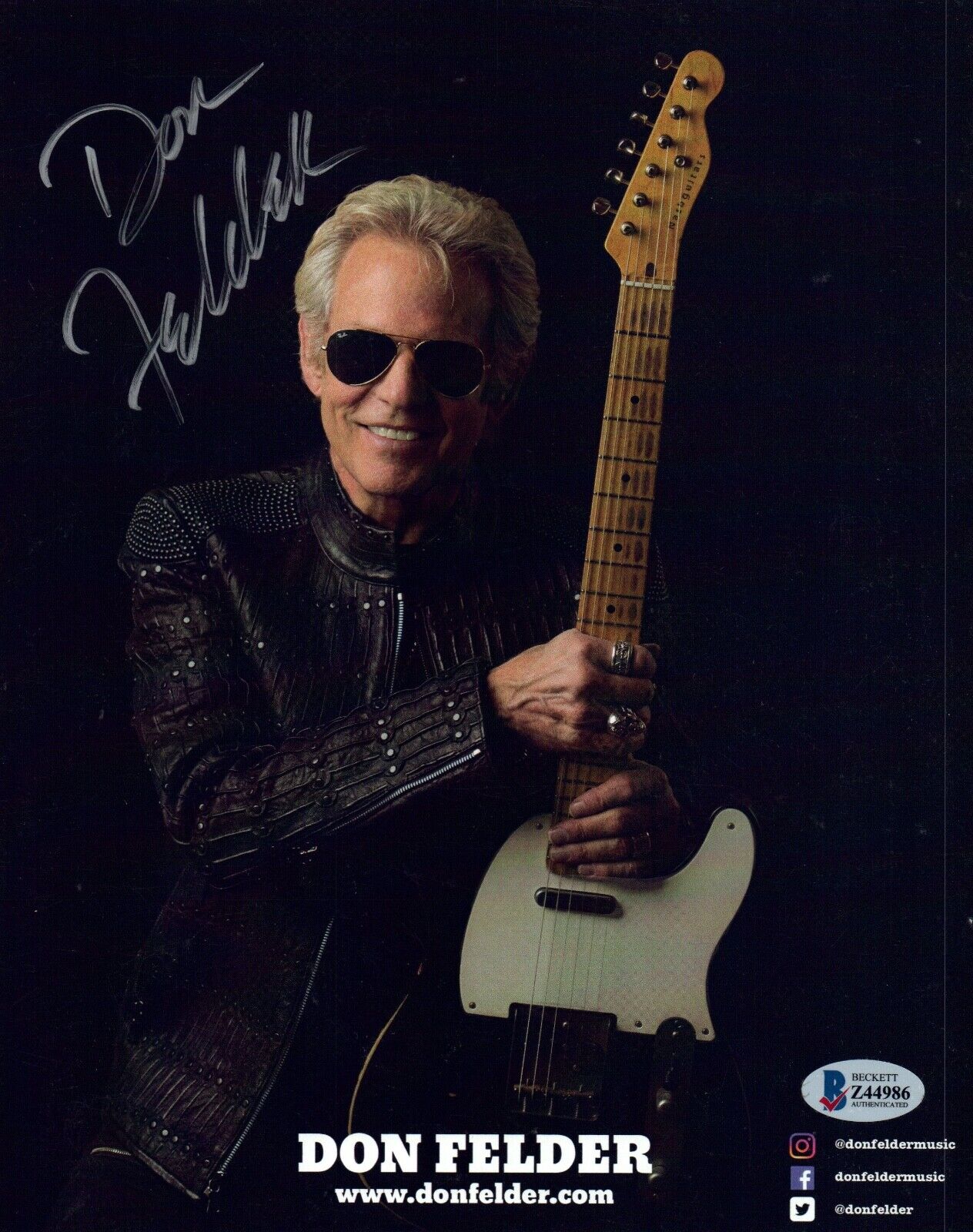 Don Felder Signed Autographed 8x10 Photo Poster painting The Eagles Beckett BAS COA