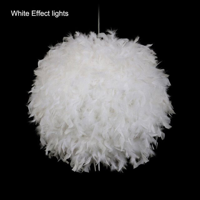 Modern Luxury Feather Droplight Romantic Hanging Dome Lamp Lamparas Pendant Luminaria Chandelier For Living Room Bedroom