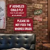 2pcs - Warning- Vintage Metal  Sign (8*12Inch) 