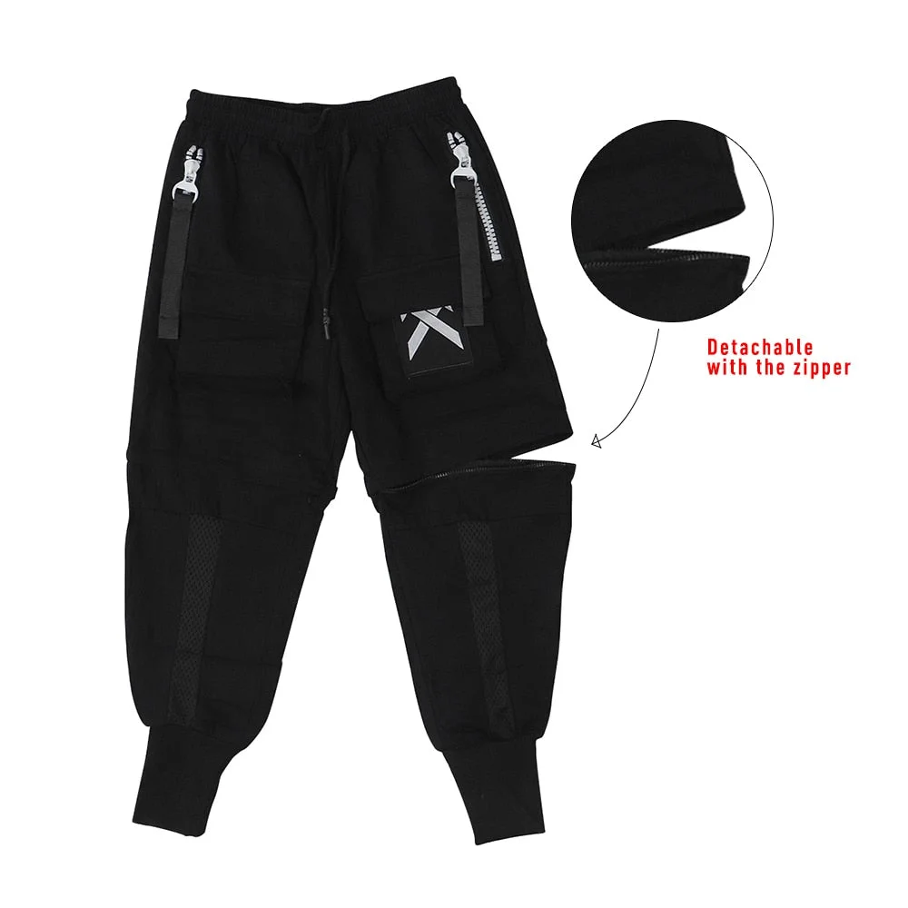 11 BYBB'S DARK Detachable Multi-Pocket Cargo Pants Men Harajuku Hip Hop Streetwear Joggers Man Elastic Waist Sweatpants Techwear