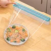 Cling Film Dispenser and Cutter Practical Food Film Cutting Box with Slide Cutter Roll Organizer Holder for Organization and Storage for Aluminum Foil & Cling Film 