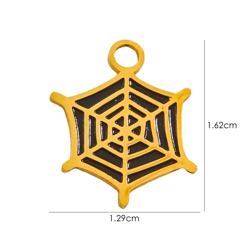 1 Piece 10*14.8mm 8.3*14.8mm 9.1*15.2mm 304 Stainless Steel 14K Gold Plated Pumpkin Skull Grimace Pendant Jewelry Accessories