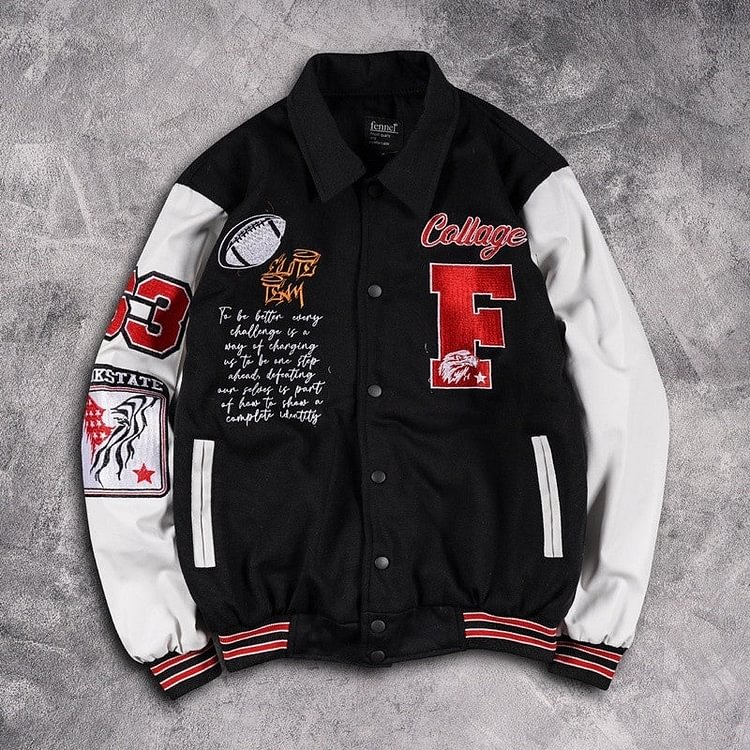Vintage Street Print Lapel Track Jacket