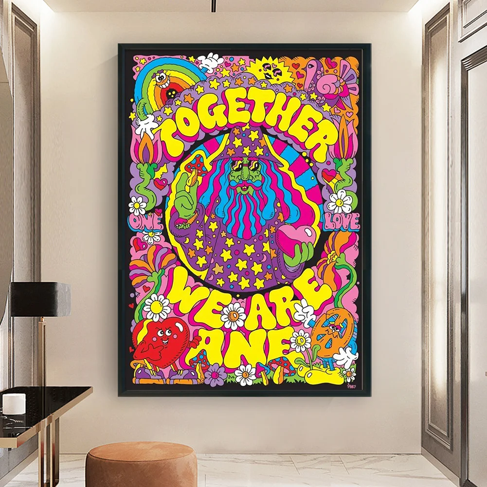 11CT Full Stamped Cross Stitch - Colourful Gnome(Canvas|50*70CM)