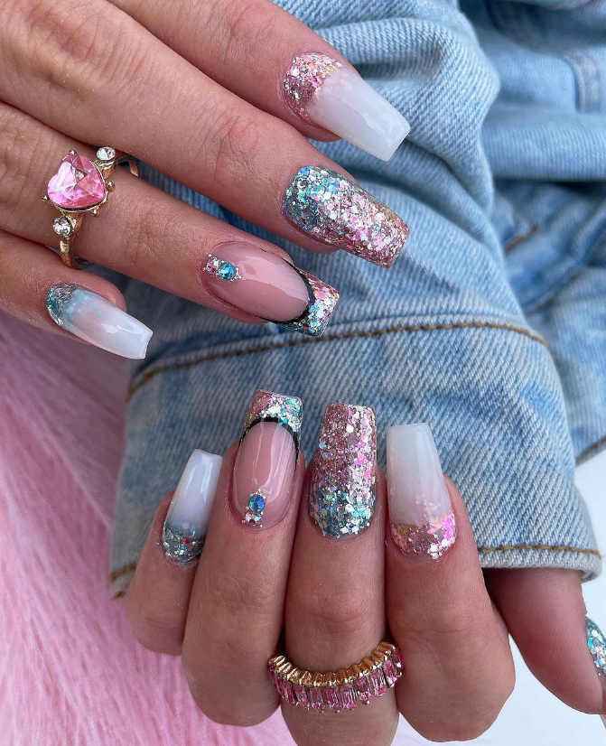 Sparkle Up Your Summer Glitter Ombre Nail Designs for 2023 Morovan