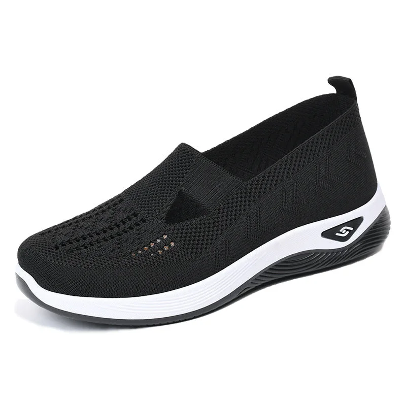 Women's Slip On Wide Arch Support Breathable Elderly Walking Sandals Shoes