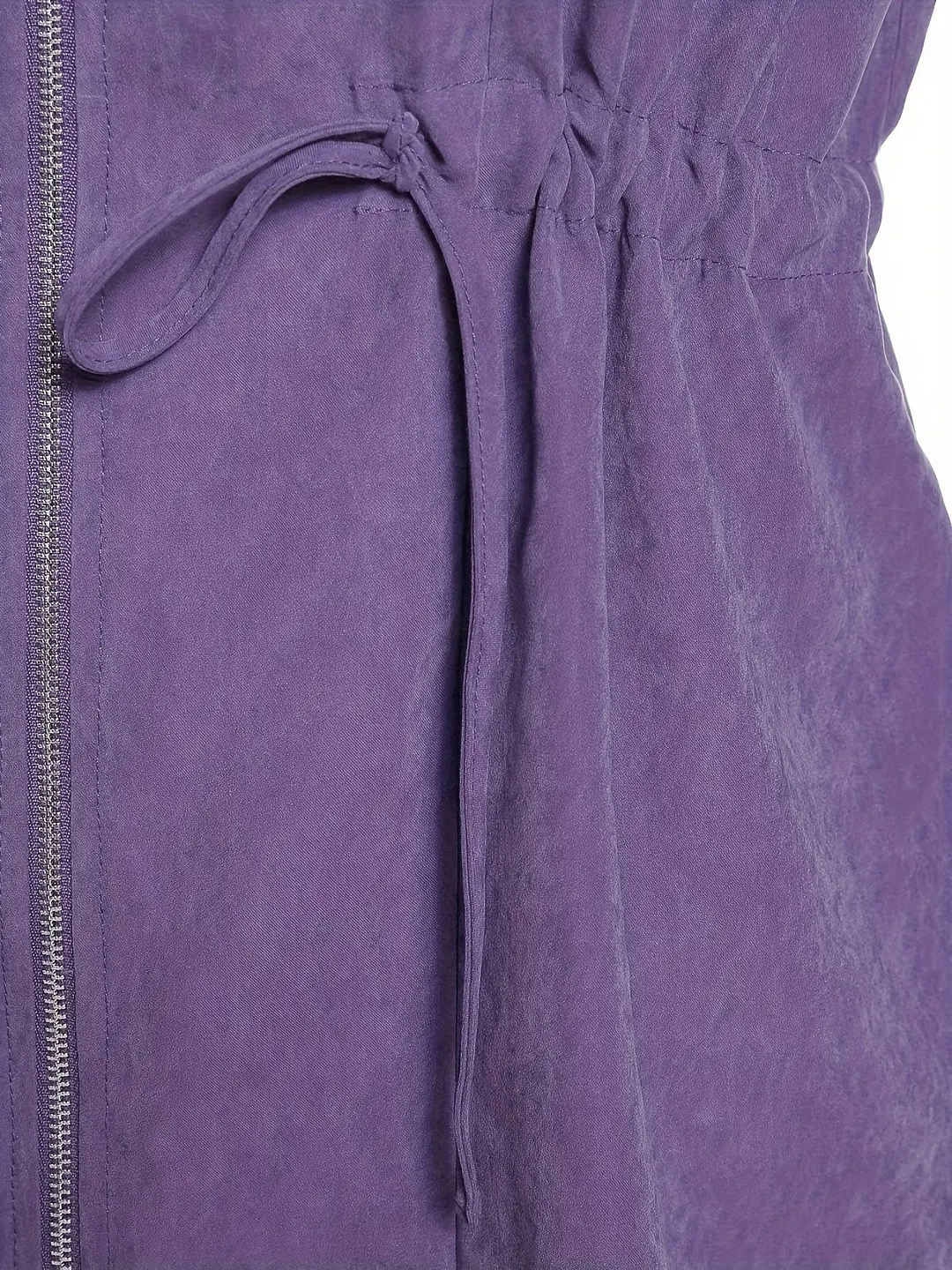Ruched Hooded Coat Plus Size
