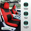FH Group Car Seat Covers Full Set Cloth, Universal Fit combo, Automotive Covers, Low Back Front Airbag Compatible,Split Bench Rear Seat,Washable Cover for SUV,Sedan,Van Red