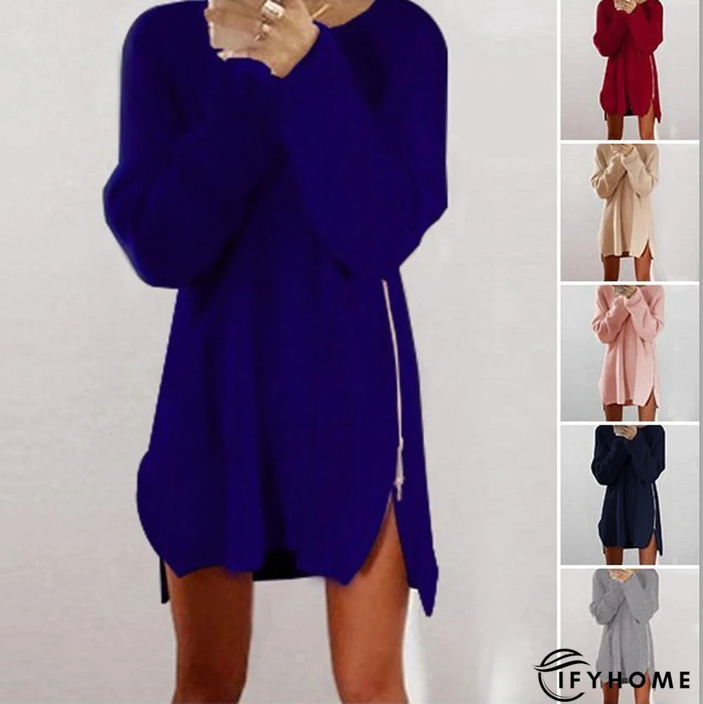 Fluffy Zipper Long Sleeve Casual H-line Sweater | IFYHOME