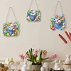 (US Only)3Pcs 2D/Flat DIY Easter Bunny Diamond Art Pendant DIY Home Decor Hanging Charm