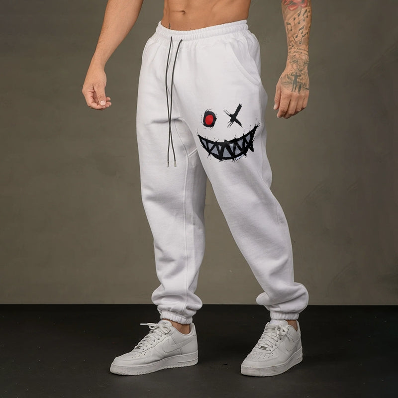 Evil Emoji Graphic Print Joggers Ⅱ
