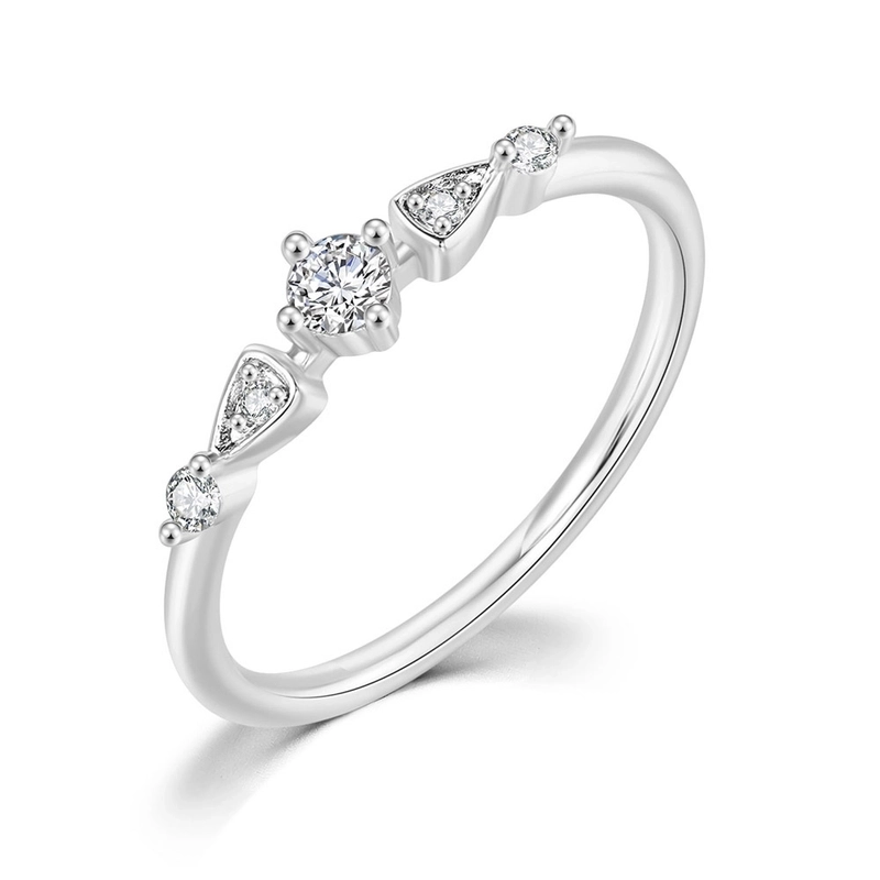 Minimalist Round Copper Inlay Zircon Rings