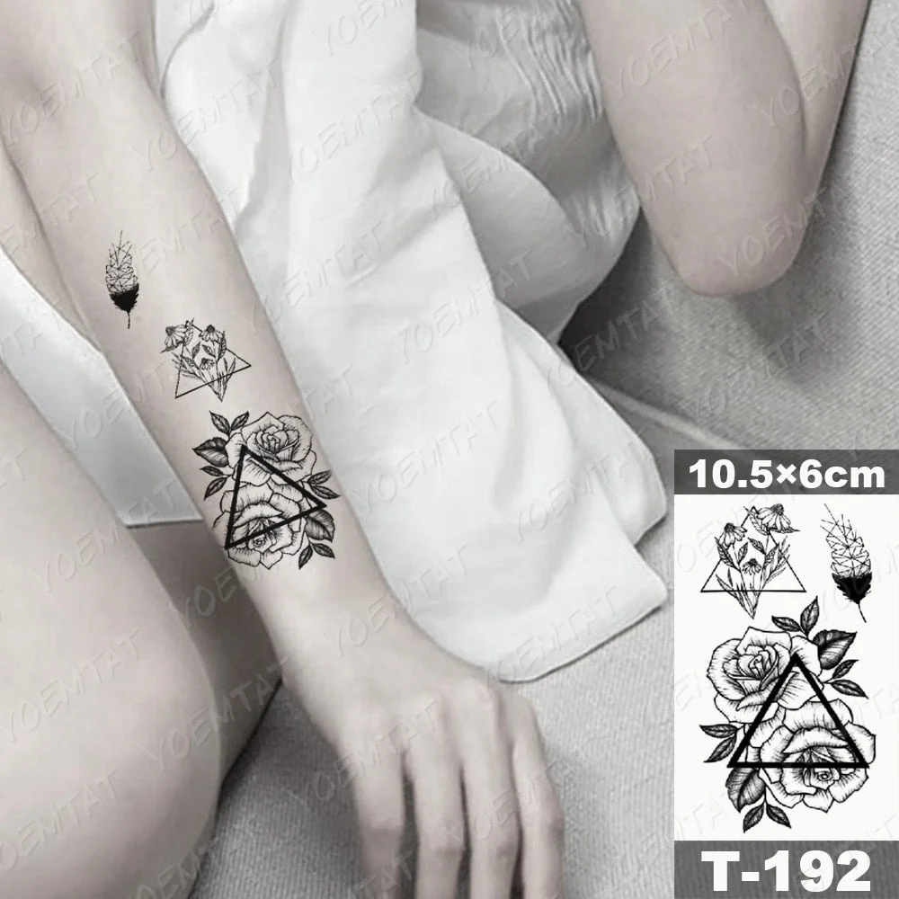 Waterproof Temporary Tattoo Sticker Moth Butterfly Wolf Snake Deer Panda Animal Flash Tatto Women Men Kids Body Art Fake Tattoos