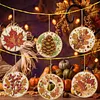 6 pi&egrave;ces de feuilles d&rsquo;automne, peinture en diamant maison, d&eacute;corations, d&eacute;corations, pendentifs